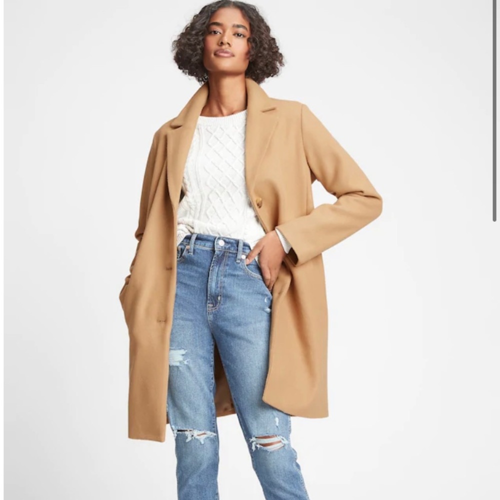 Camel Gap Factory Long Top Coat